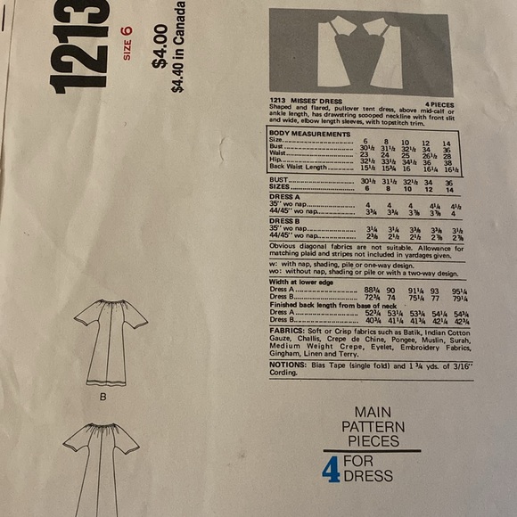 VTG ‘70s Vogue Carol Horn UNCUT Pattern - Picture 3 of 7